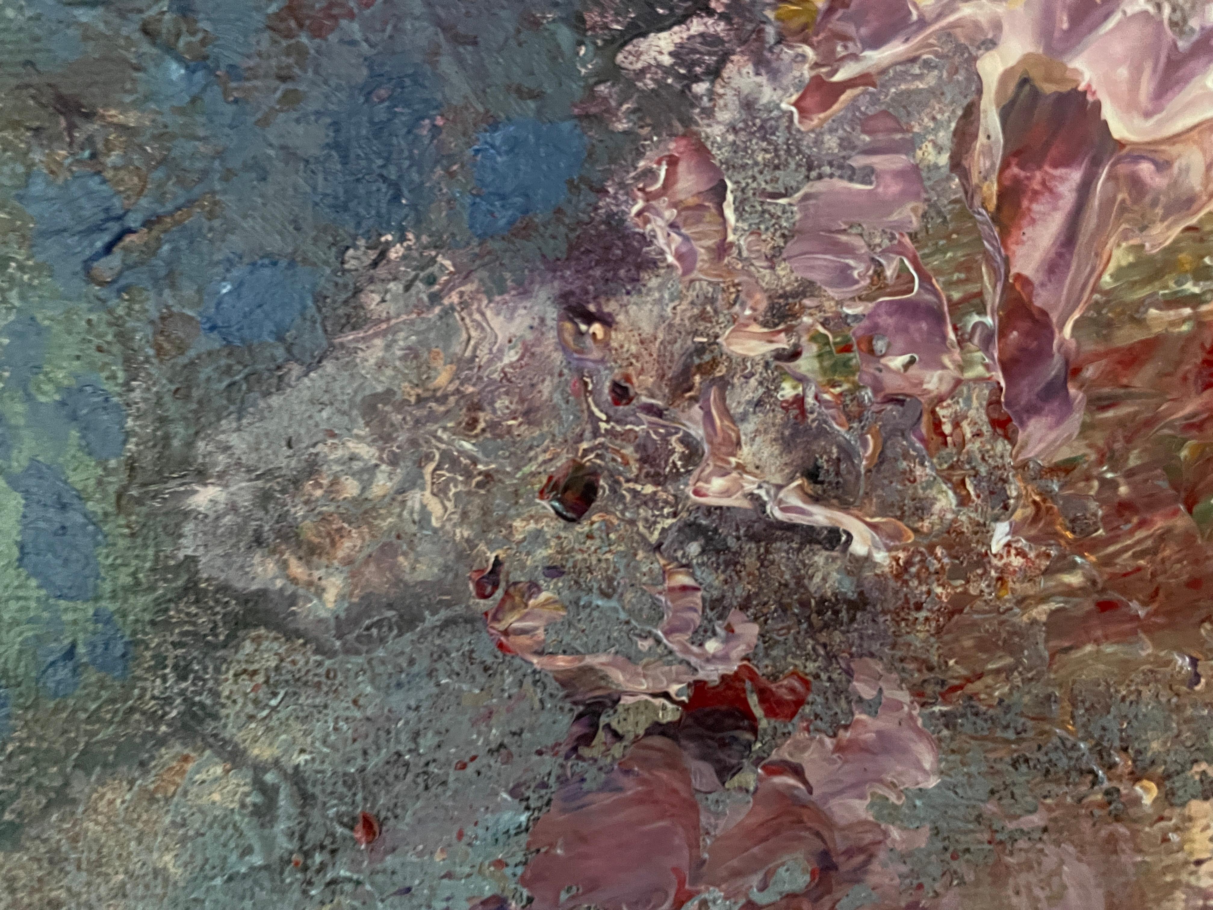 “Secrets of twilight “ Original semi -abstract painting. Vertical home decor For Sale 4