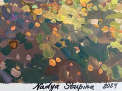 Shadows of the Old Alley: Post-Impressionist Gouache Landscape