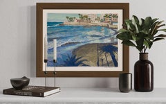 “Shadows on the beach” coast , ocean , blue , horizontal , Impressionism