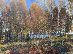 "Shimmering Autumn" Impressionism.  Pointalism . Large landscape . Oil on canvas