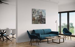«Snow on the lifeline » XX-Large acrylic painting for modern interior .Structure