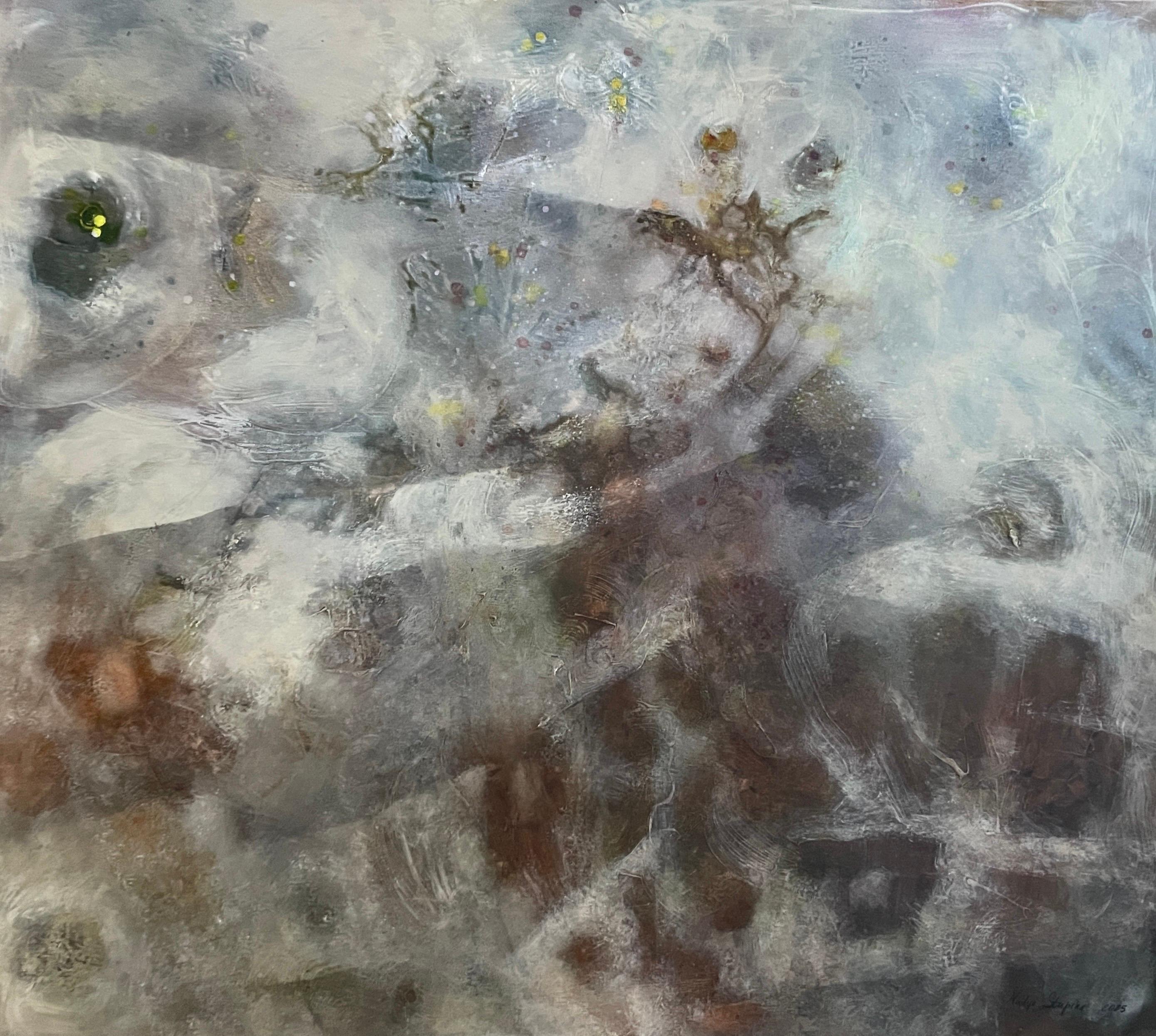 Nadezda Stupina Abstract Painting - «Snow on the lifeline » XX-Large acrylic painting for modern interior .Structure