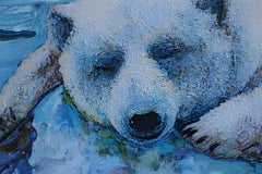 "Sovn i polarisen" Original animalistic  painting.