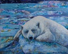 "Sovn i polarisen" Originale animalista  pittura.