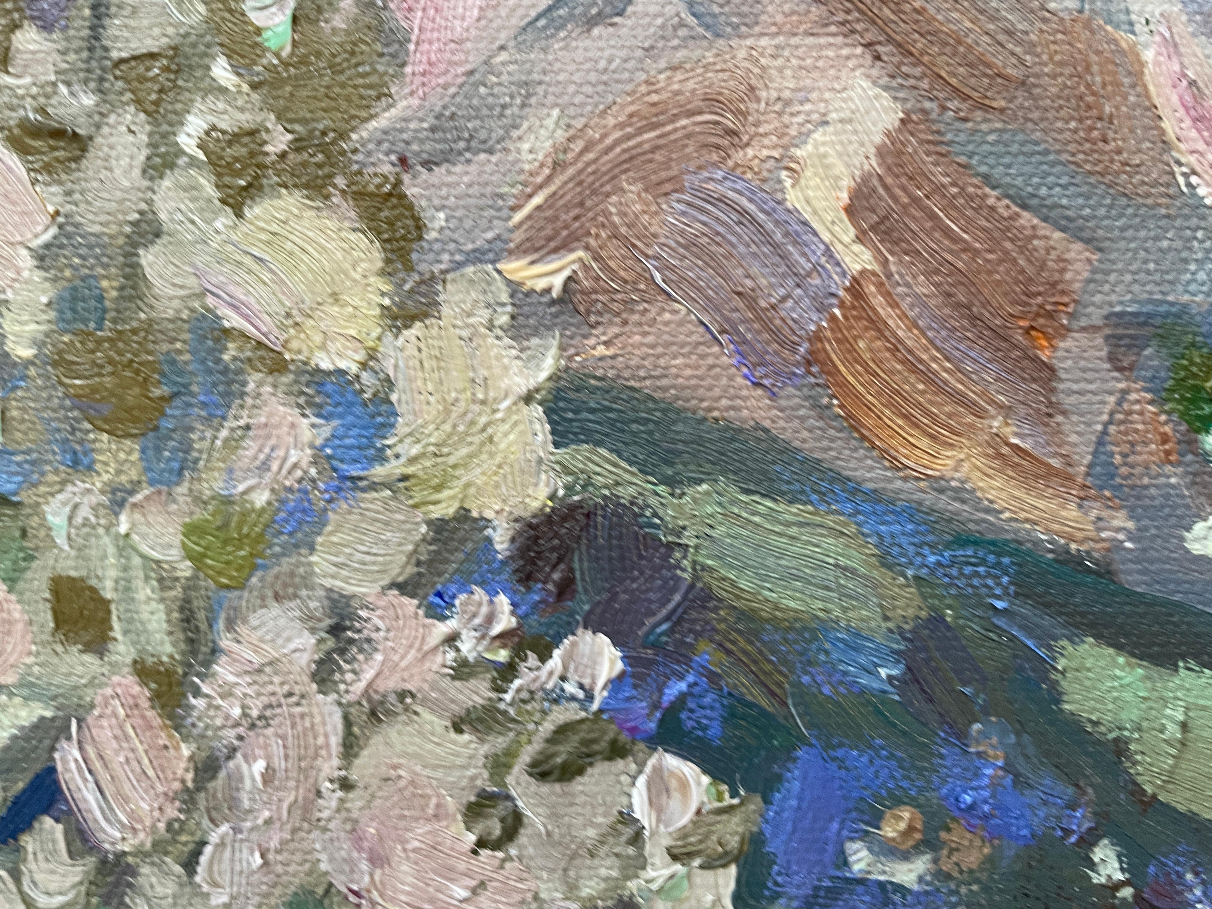 “spring at the foot of the Alps” Original impressionistic landscape . 5