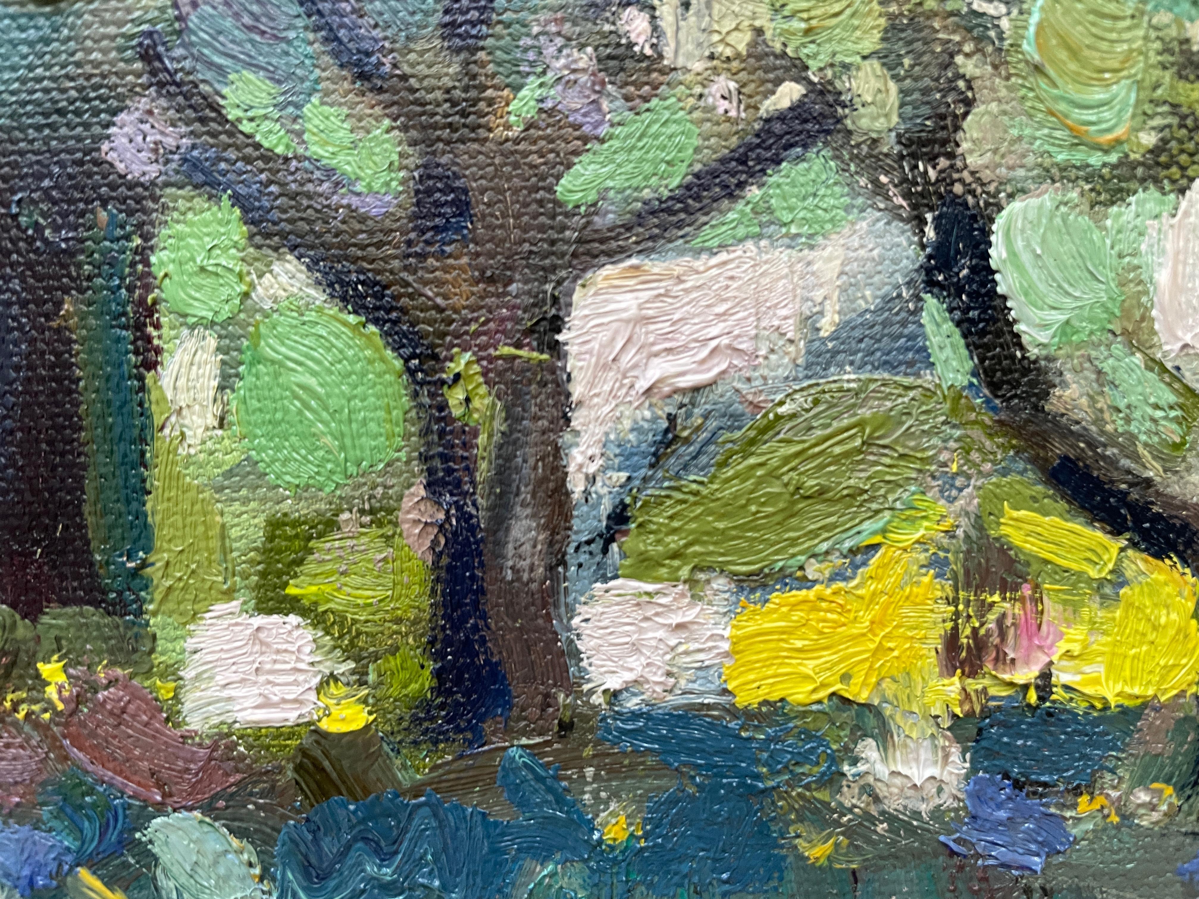“spring at the foot of the Alps” Original impressionistic landscape . 6