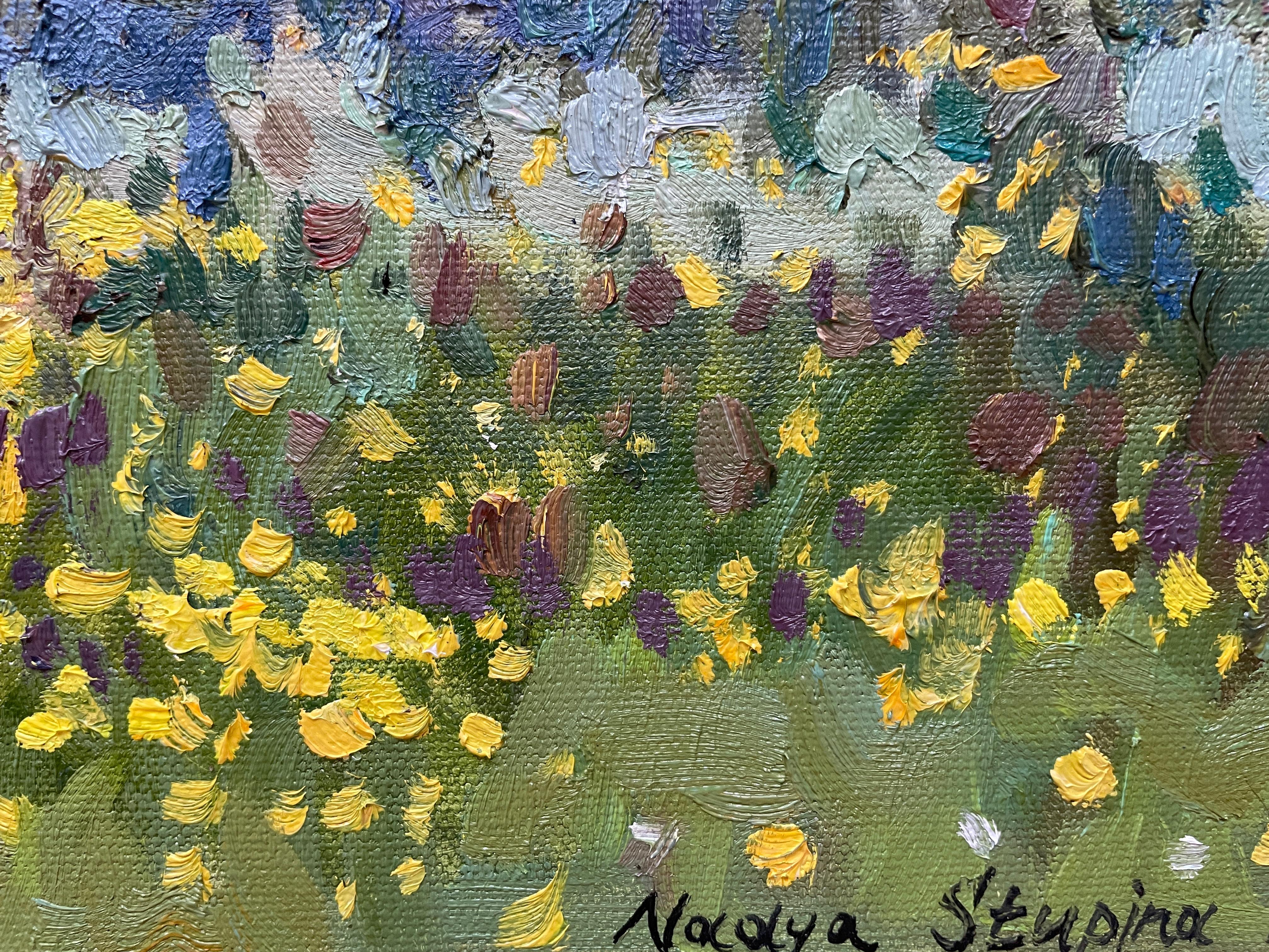 “spring at the foot of the Alps” Original impressionistic landscape . 8