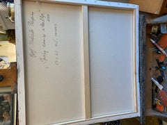 Frühlingsabend in den Alpen Originelle impressionistische Landschaft . Quadratisch.