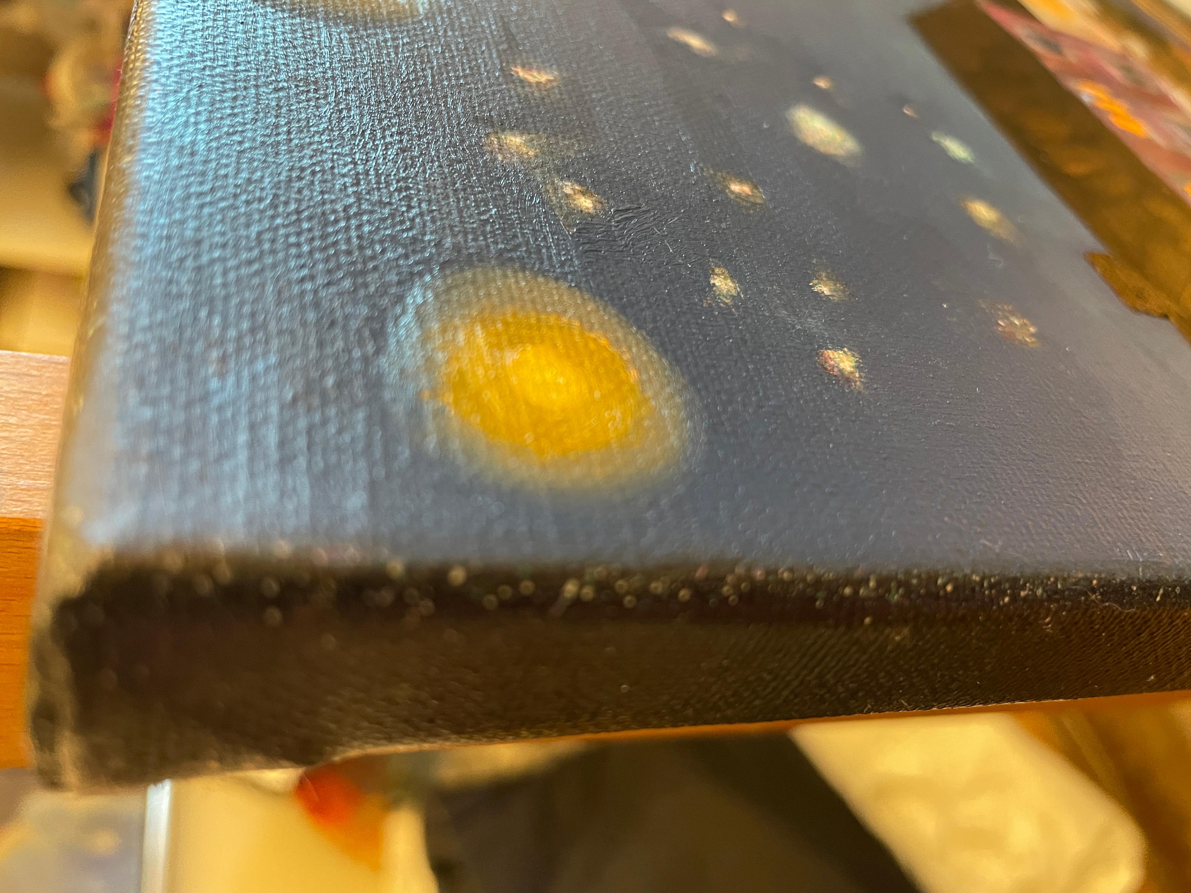 «Starry night in Berlevåg»Impressionostic landscape . Dekorative oil painting For Sale 5