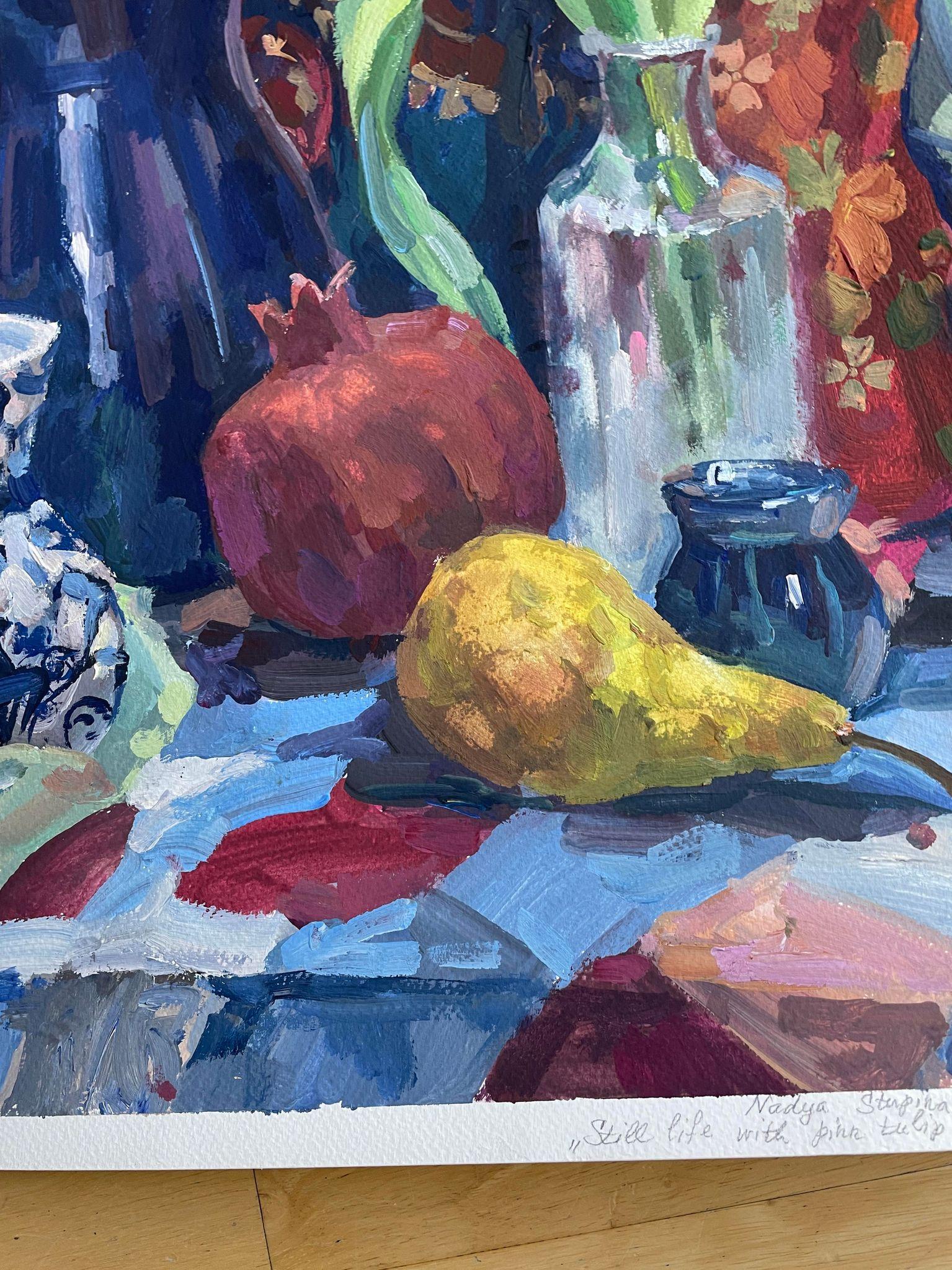 Still life with pink tulip 6
