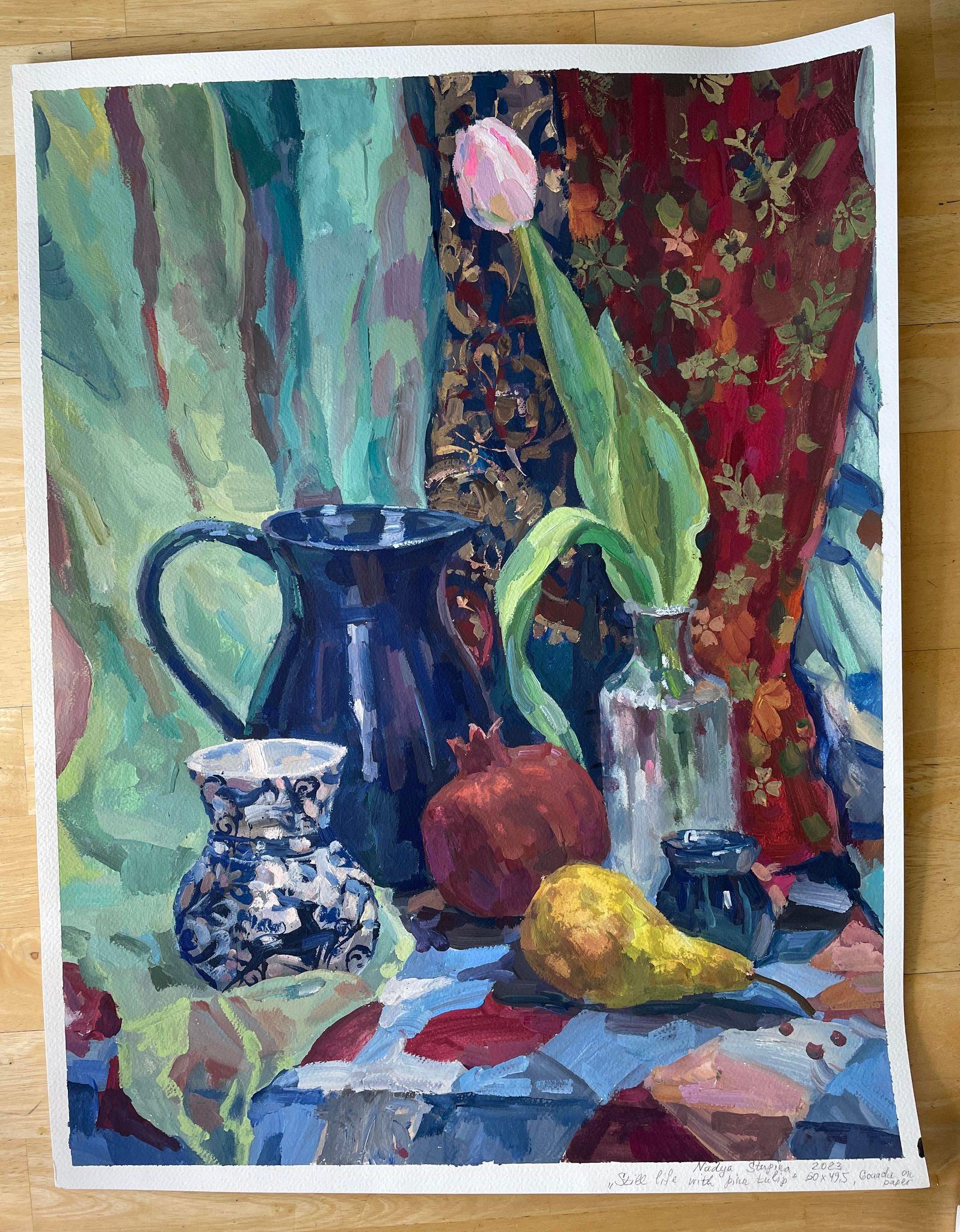 Still life with pink tulip 5
