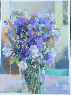 Summer bouquet. Original floral painting . Gouache on paper. Medium size
