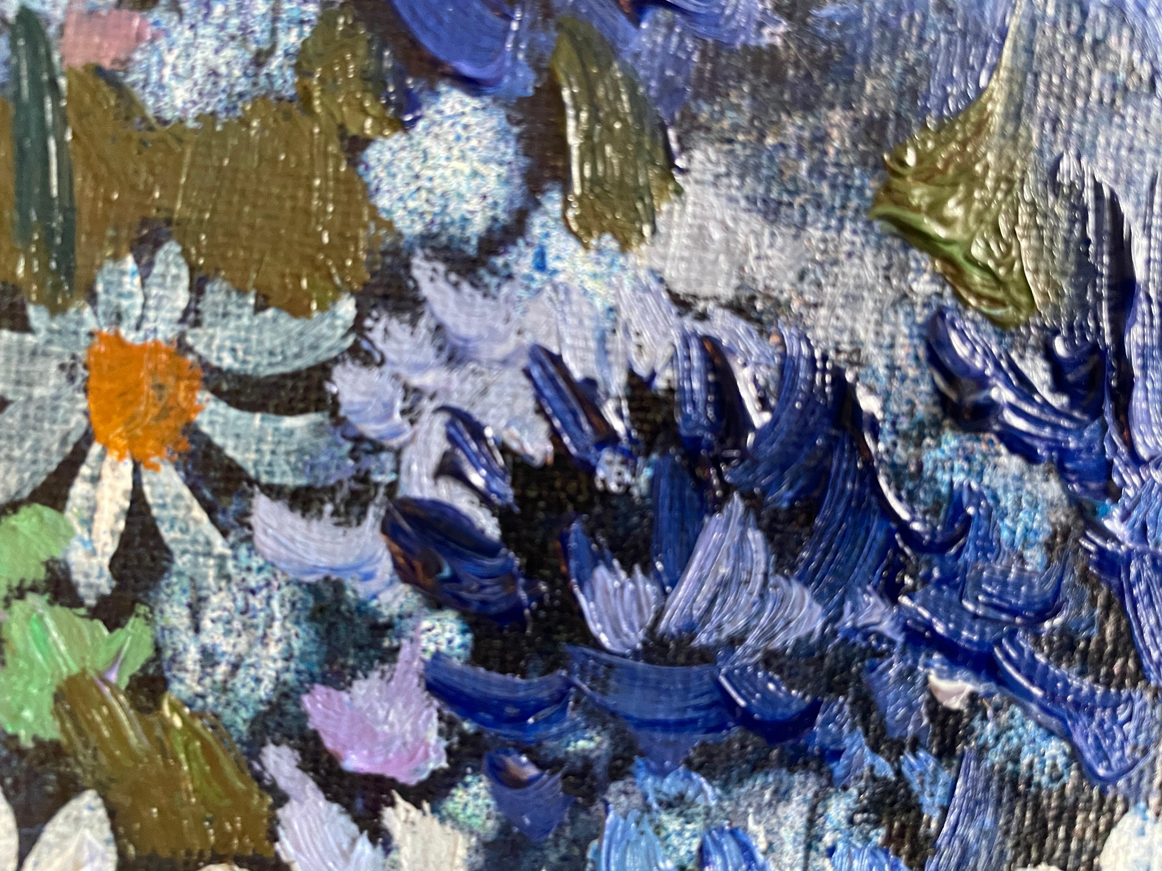 «Summer symphony» Original floral painting . Field of flowers. Large . For Sale 3
