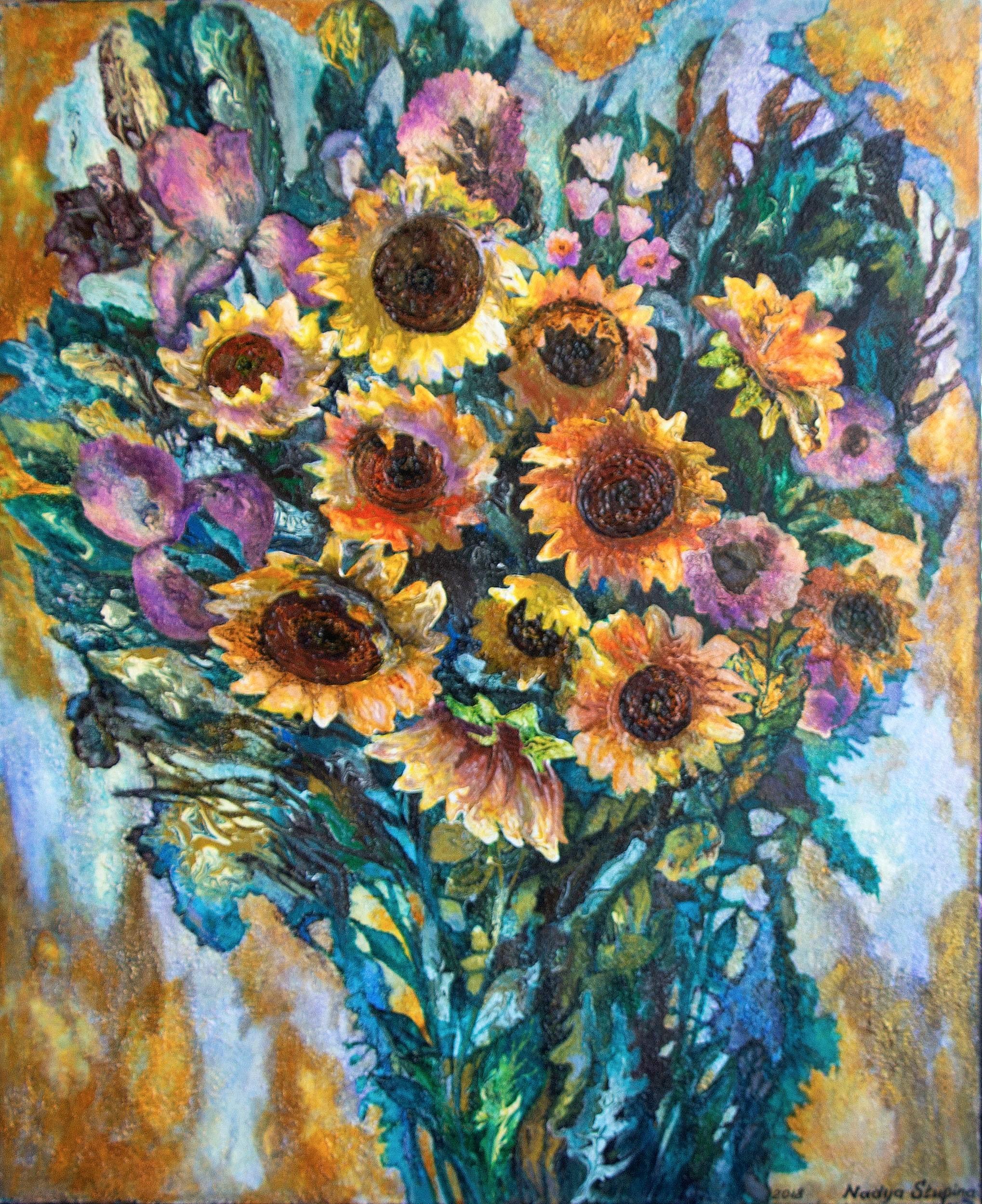 Nadezda Stupina Still-Life Painting - Sunflowers