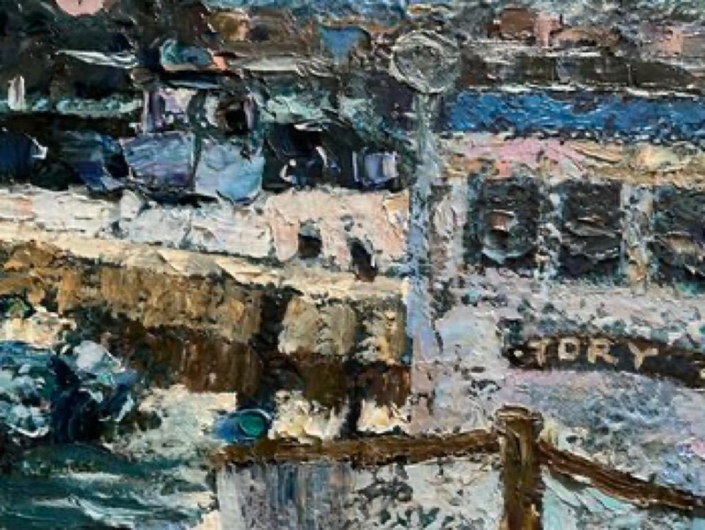 In creating this oil painting, I channeled the stirring energy of the sea and the anticipation of journeys yet begin. I employed expressionist strokes and impressionist light to capture the essence of travel and the bond between the boats, as if