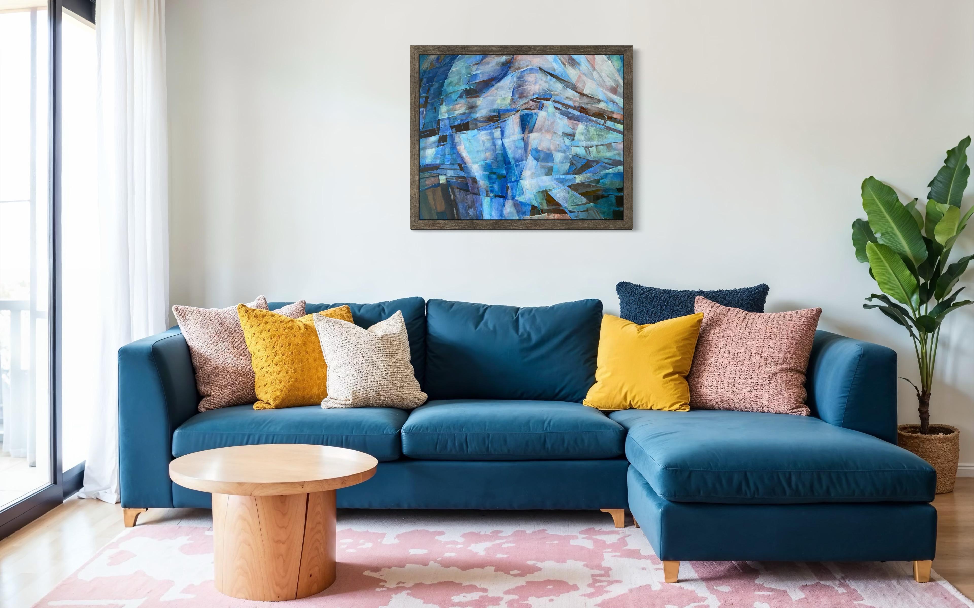 “Transformation “ Original abstract painting. Geometric dynamic large For Sale 6