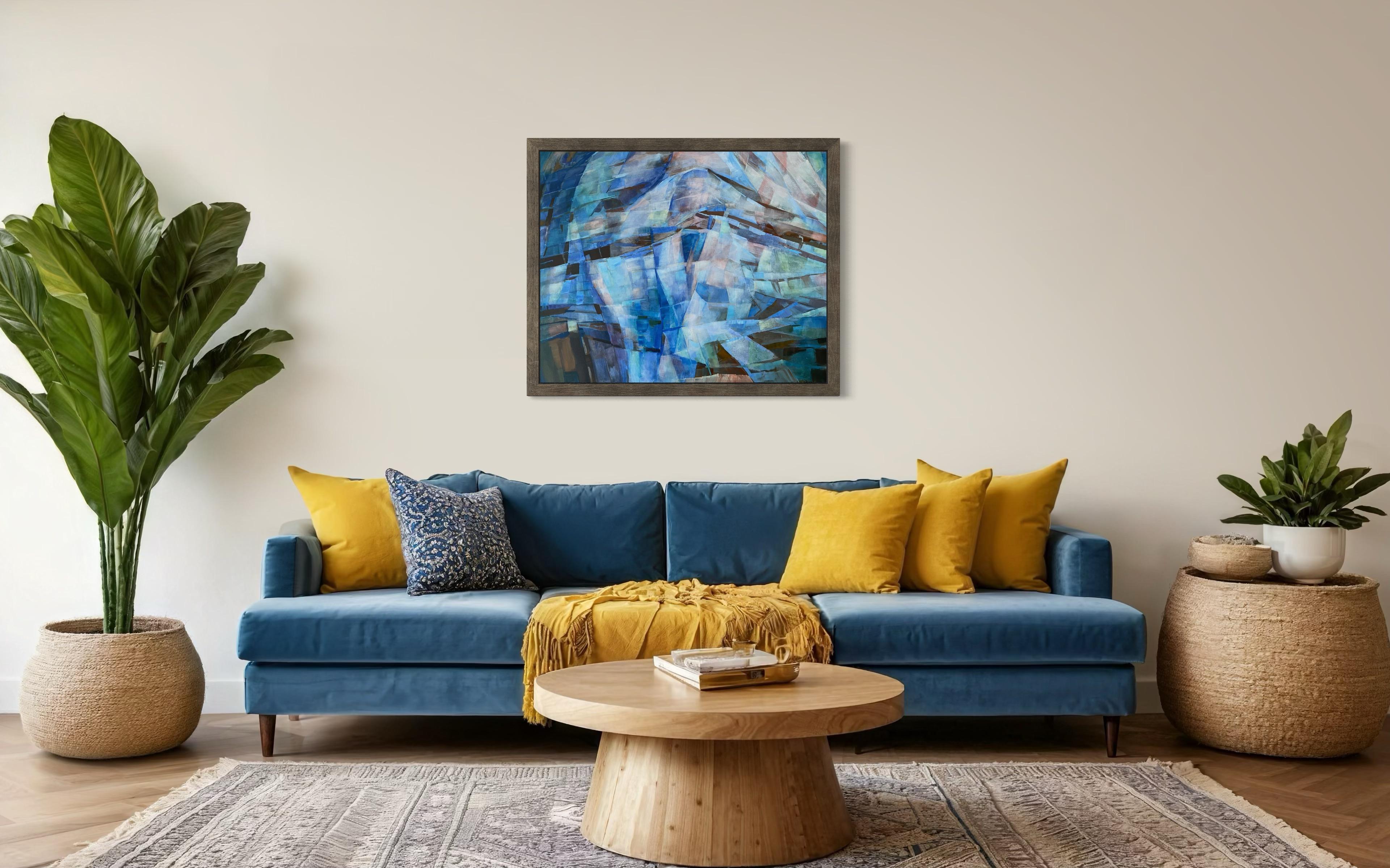 “Transformation “ Original abstract painting. Geometric dynamic large For Sale 7