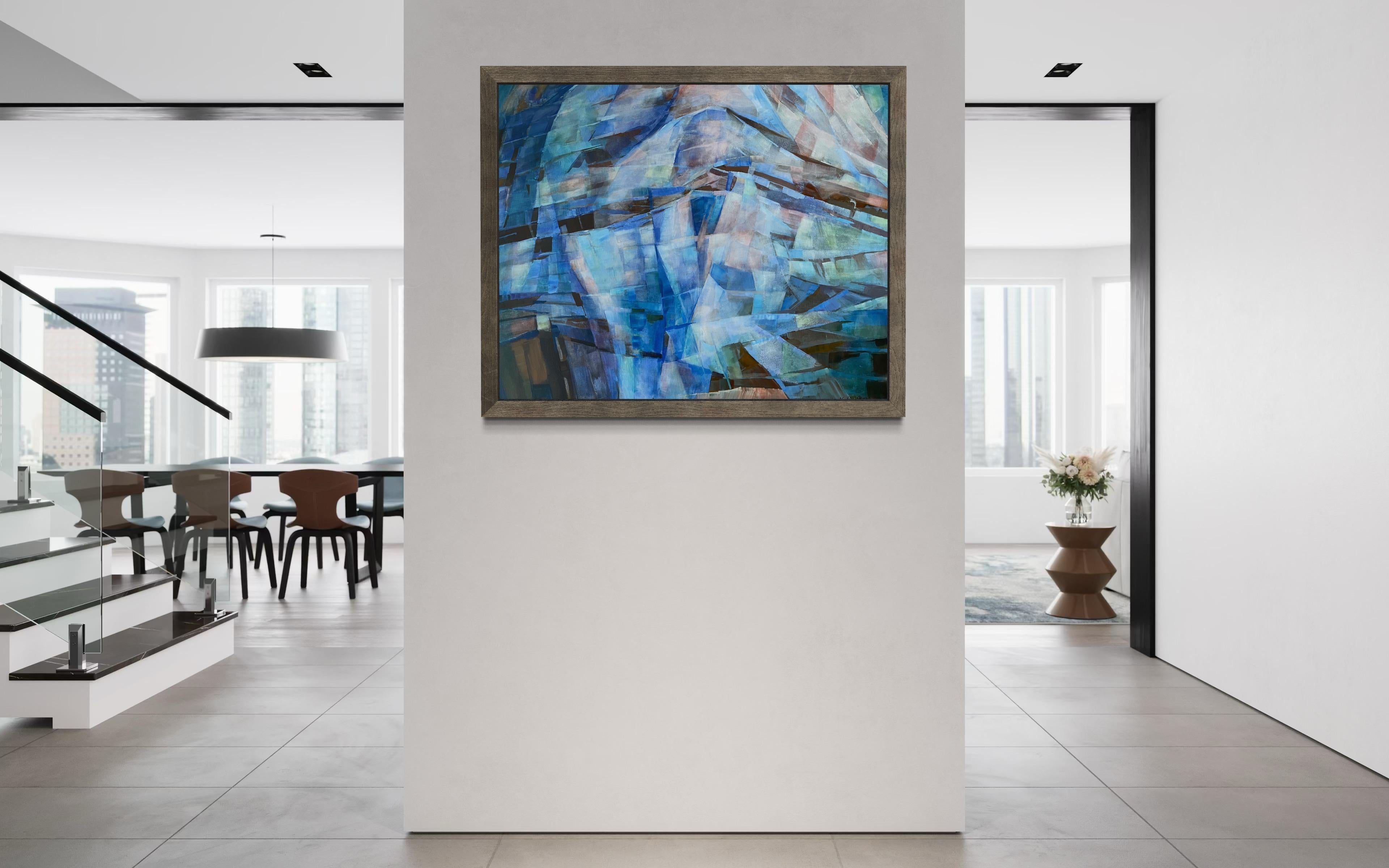 “Transformation “ Original abstract painting. Geometric dynamic large For Sale 10