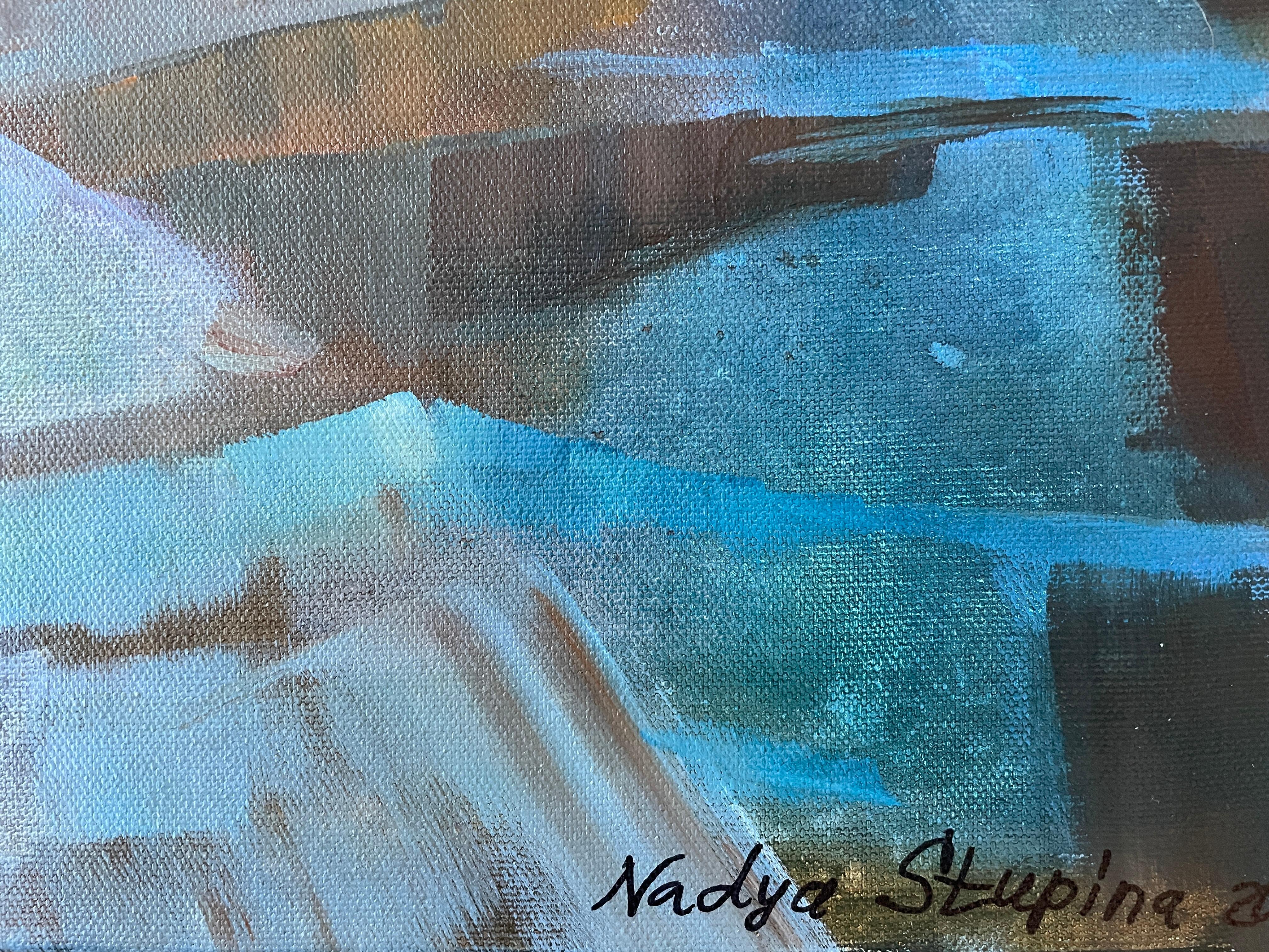“Transformation ��“ Original abstract painting. Geometric dynamic large - Painting by Nadezda Stupina