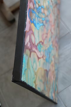 Tree. Abstract Painting in Acrylic and Oil on Canvas, 100x80cm .Pastel tones.