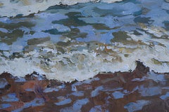 "Trittico "Blåvand" Onde del mare del Nord". Pittura impressionistica originale