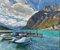 "Il turchese del lago Walensee" Paesaggio impressionistico originale. Aria pura.