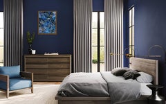 "Flores crepusculares" Pintura floral original . Pastel al óleo sobre lienzo. Azul