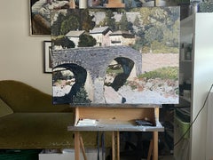 "Under the Alpine sun" Original impressionistic landscape. France. Oil painting