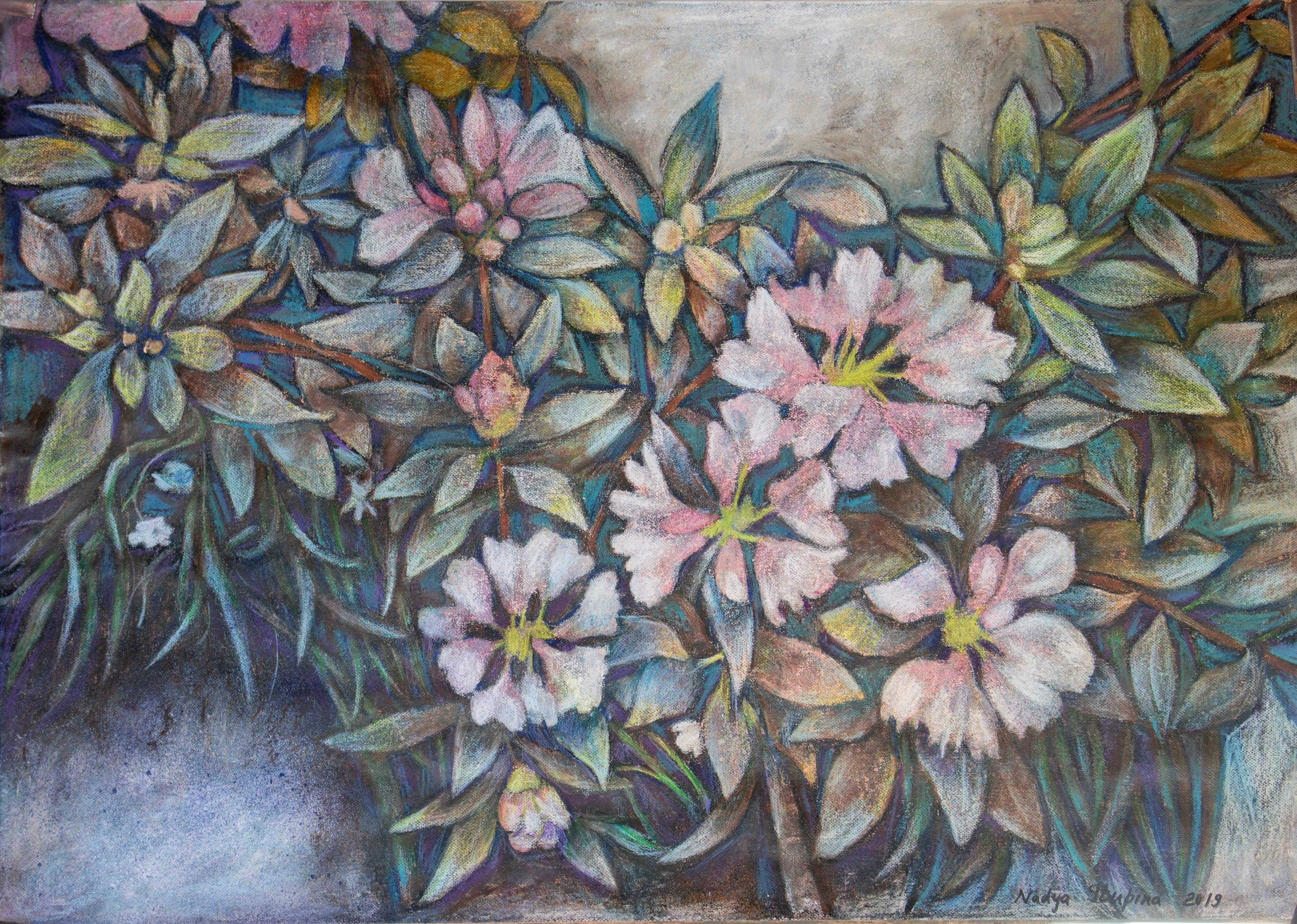 Landscape Painting di Nadezda Stupina - Il giardino di Victoria