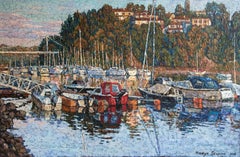 "View on Ulvøya" Original Large impressionistic landscape. Impasto oil painting.