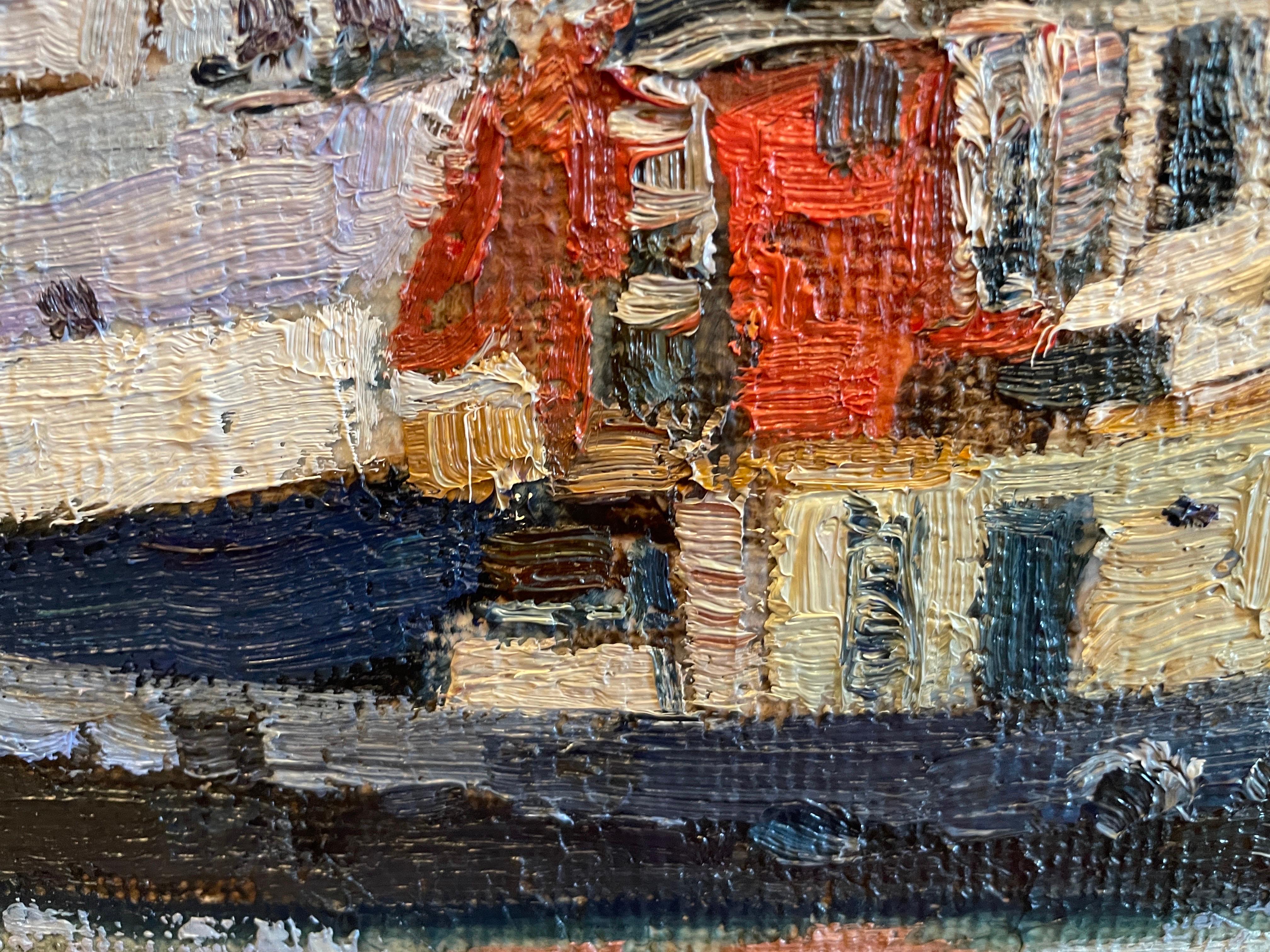 Weißes Haus in Gomalandet – Painting von Nadezda Stupina