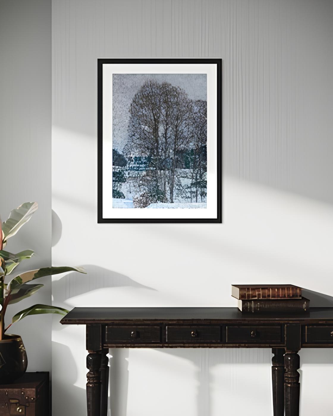 A. Winter Brenna 1 - Landscape Painting Grigio di Nadezda Stupina