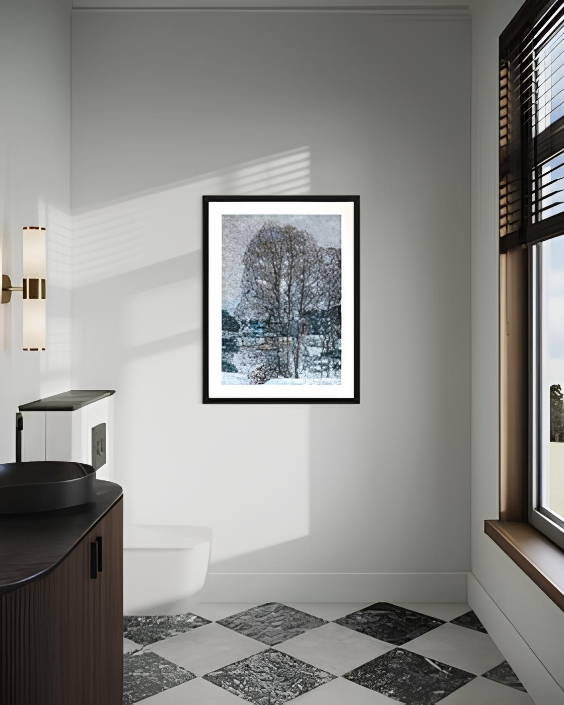 In questo dipinto a olio impressionista, ho abbracciato la tranquilla solitudine dell'inverno. Attraverso le pennellate, catturo l'immobilità dei paesaggi innevati, la danza dei rami spogli contro il cielo sereno. Questo pezzo incarna una bellezza