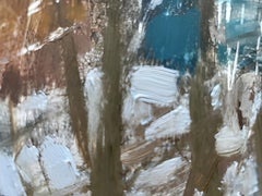 «Winter Brenna 2» Original impressionistic landscape. Vertical painting on paper