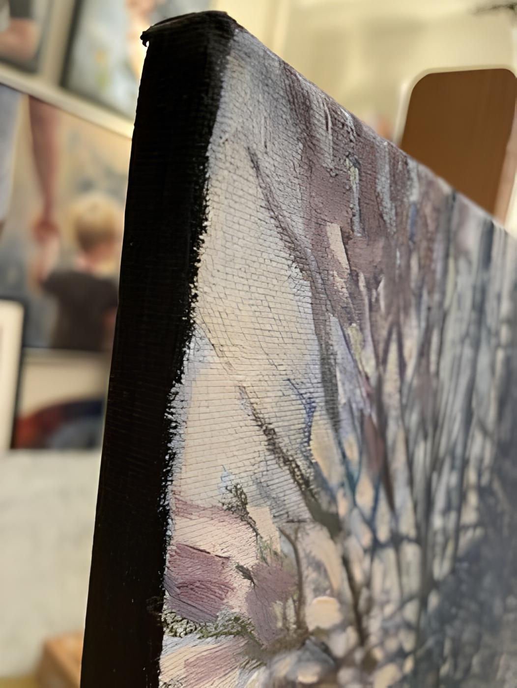 „Winter lace 1“ Original impressionistische Landschaft. Großes Ölgemälde (Impressionismus), Painting, von Nadezda Stupina