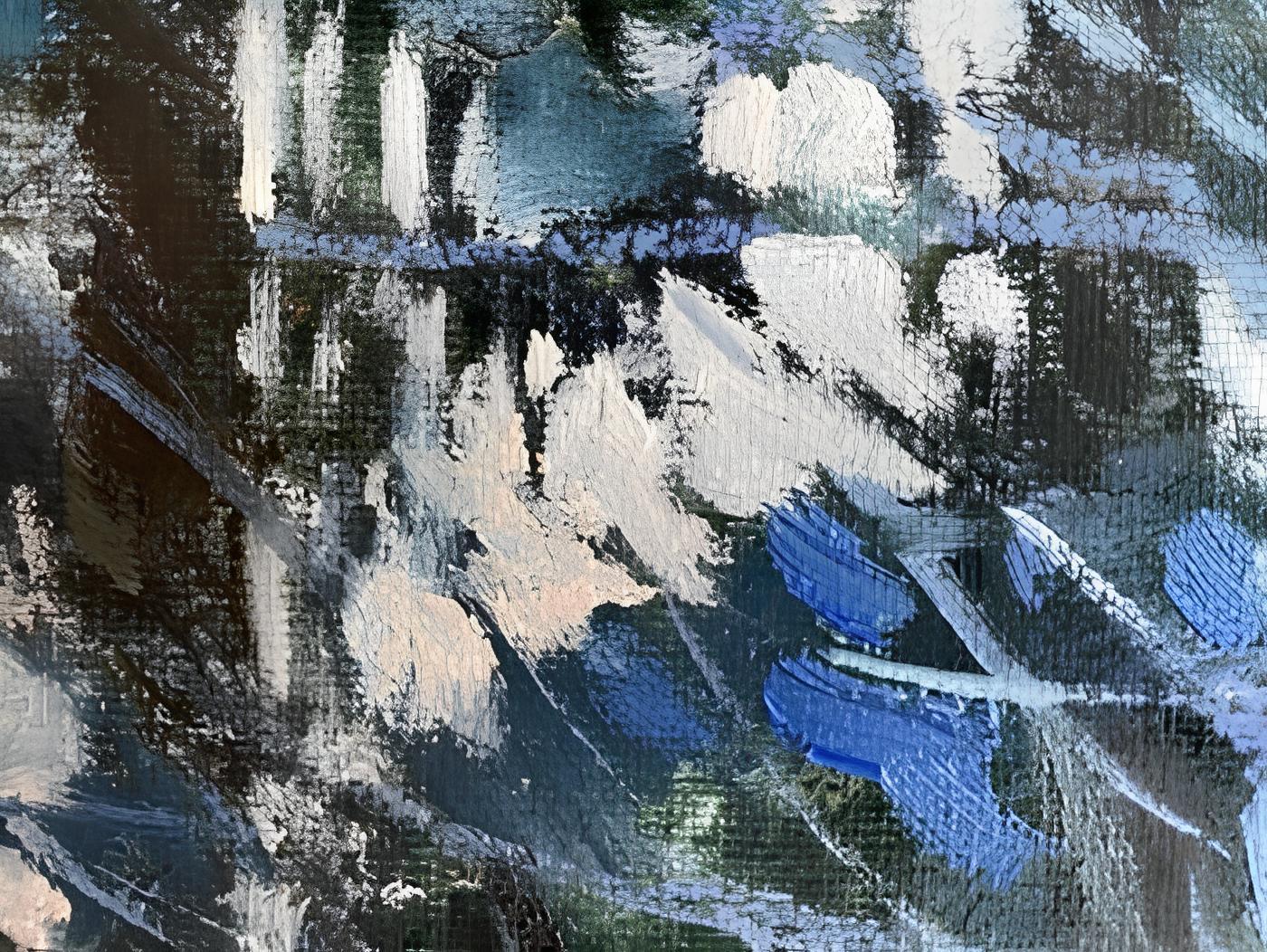 „Winter lace 1“ Original impressionistische Landschaft. Großes Ölgemälde im Angebot 2