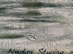 "Yellow harbour" Original landscape  painting  . Large, oil on canvas