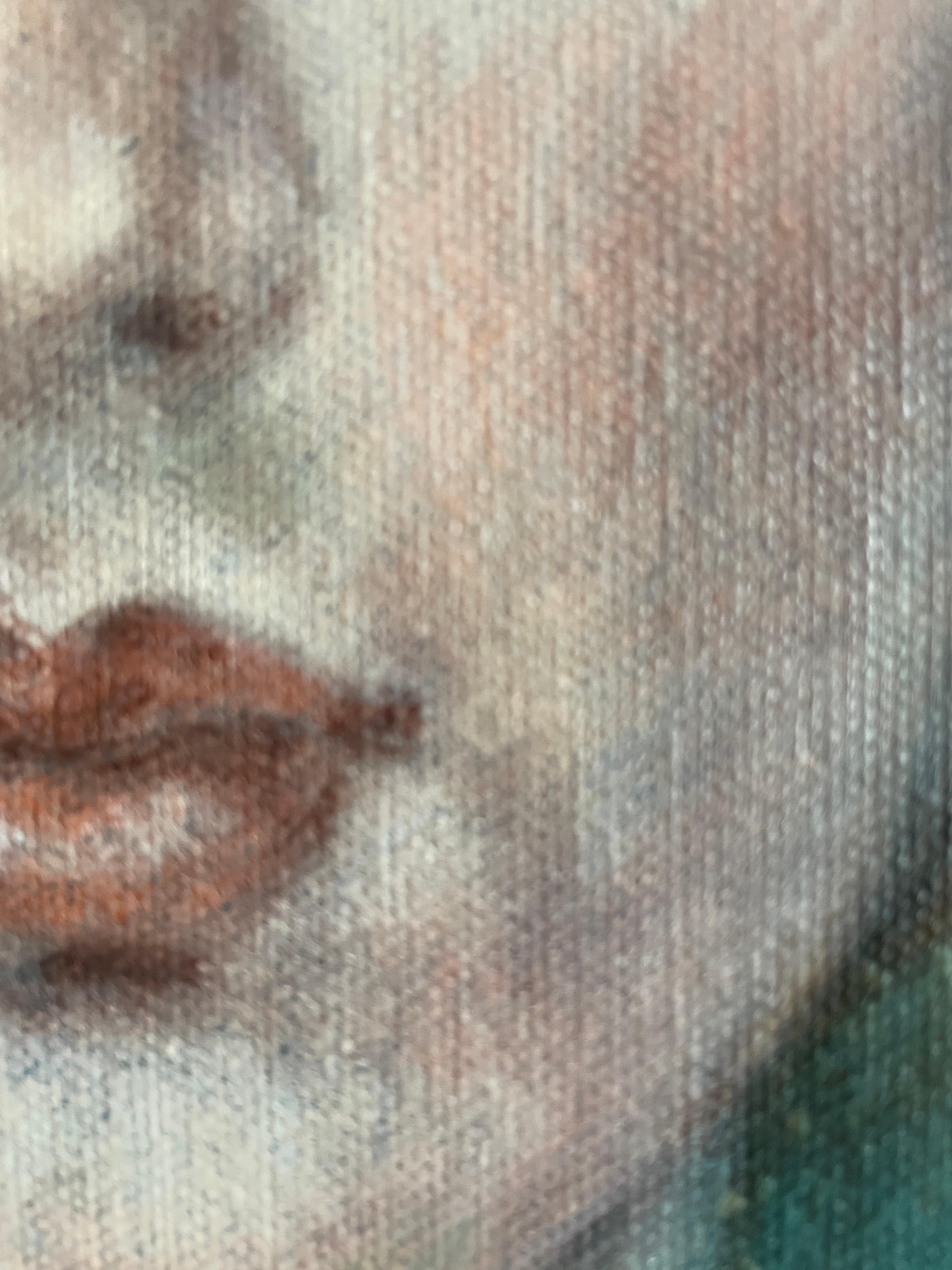 Dans cette création acrylique, j'ai plongé dans les profondeurs de l'anticipation, tissant une tapisserie d'émotions sur la toile. À travers les teintes tamisées et le regard contemplatif de la figure, c'est un récit d'introspection tranquille qui