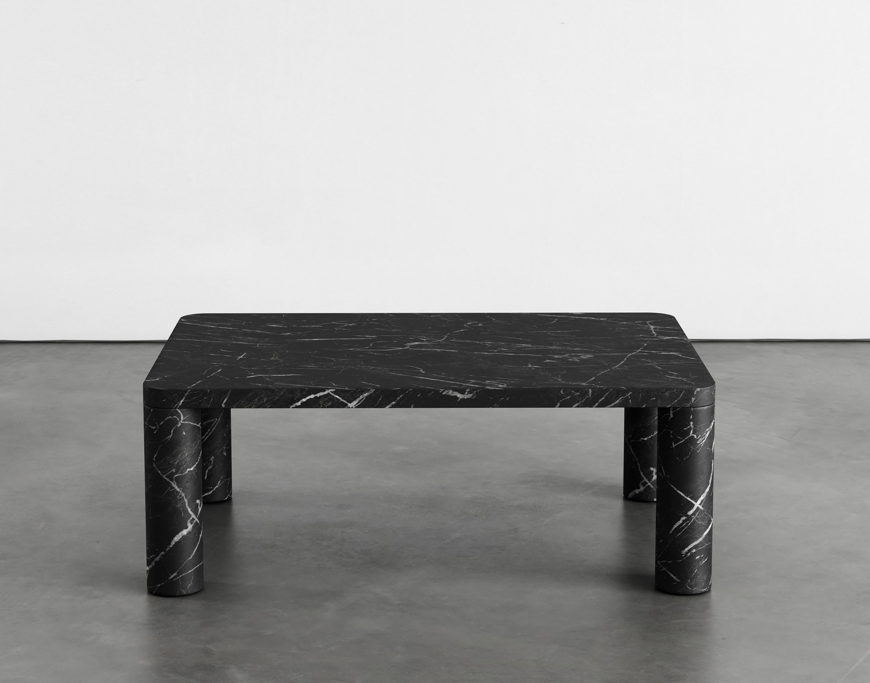 Nadia 96 marble coffee table by Agglomerati
Dimensions: D 90 x W 60 x H 33 cm
Materials: Nero Maquina marble
Available in other stones.

Nadia 96 Coffee Table is defined by its flush edge detailing. The rounded corners of the tabletop have a