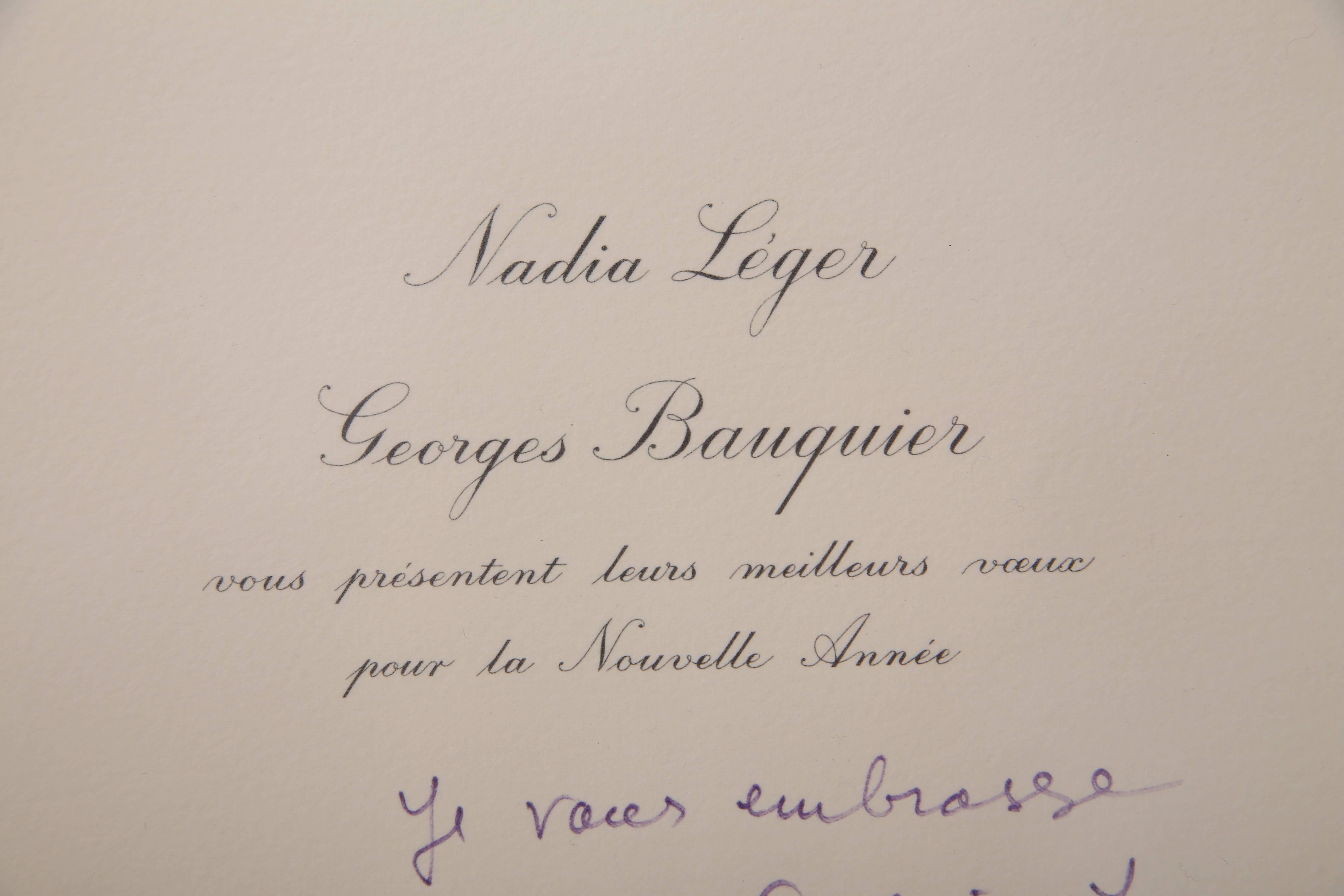 Début du 20ème siècle Invitation à la fête du Nouvel An de Nadia Leger en vente