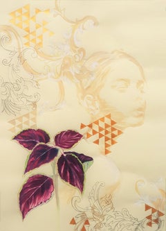 Coleus and Fake Gold, Mixed Media on Paper