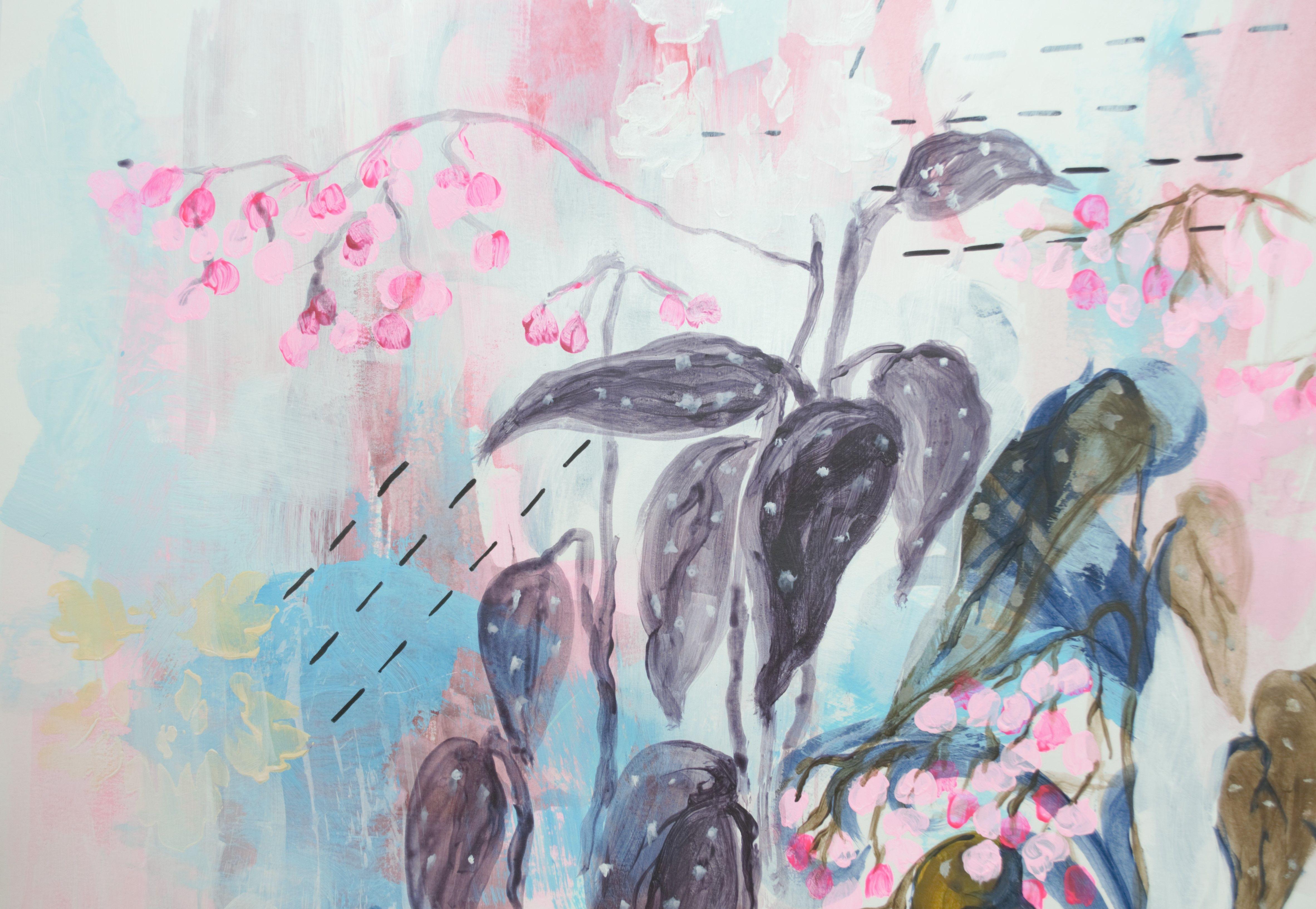 Begonia Maculata, Painting, Acrylic on Paper For Sale 1