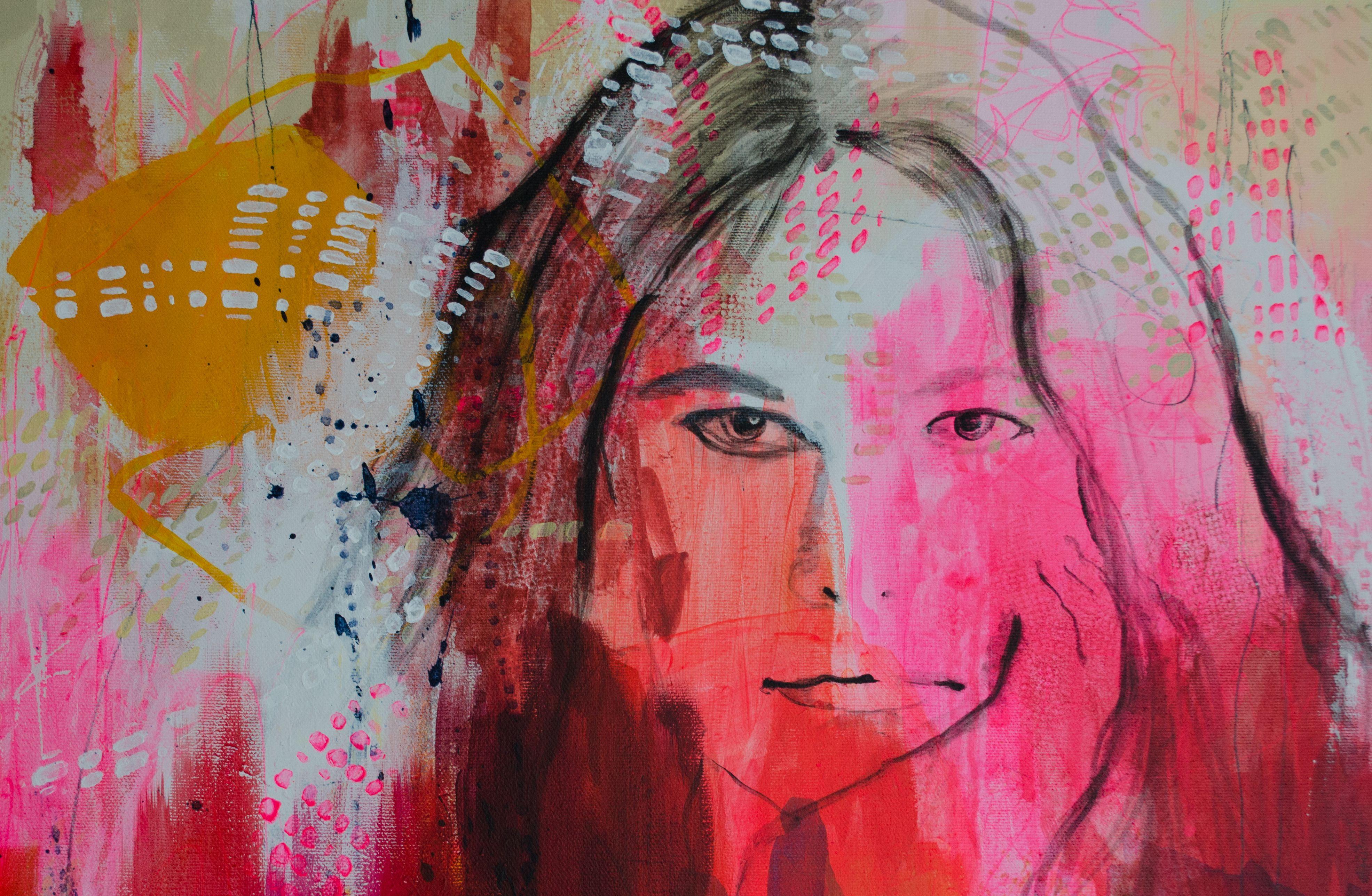 La complainte de l'oiseau, peinture, acrylique sur toile - Autres styles artistiques Painting par Nadia NL