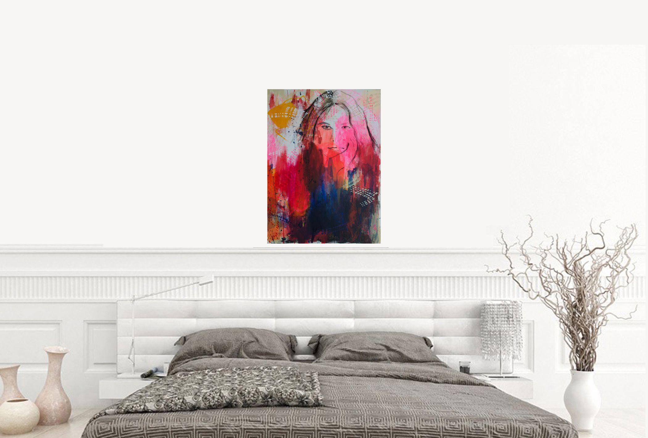La complainte de l'oiseau, peinture, acrylique sur toile en vente 2