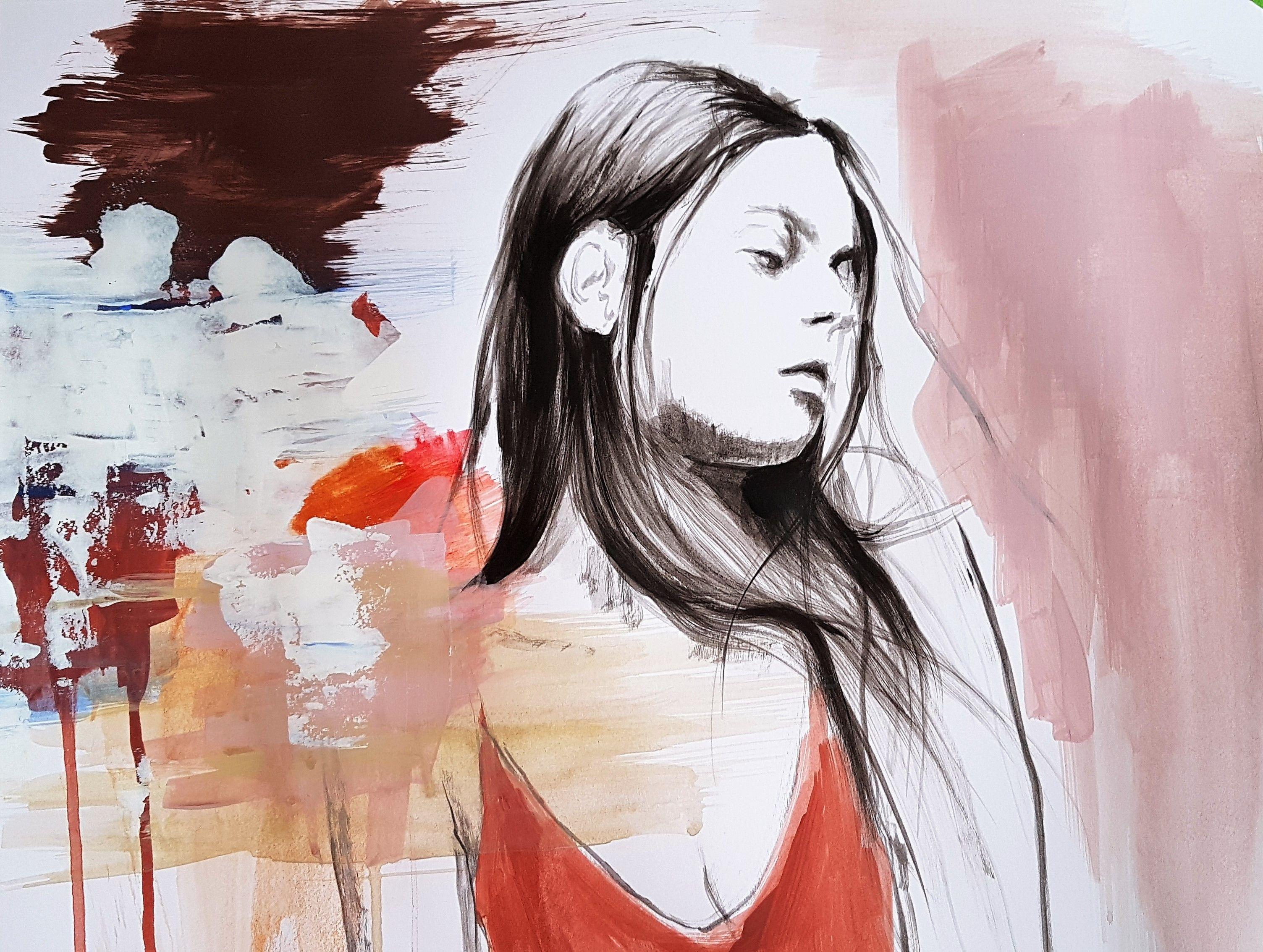 Freddo, Pittura, Acrilico su carta - Painting Espressionista di Nadia NL