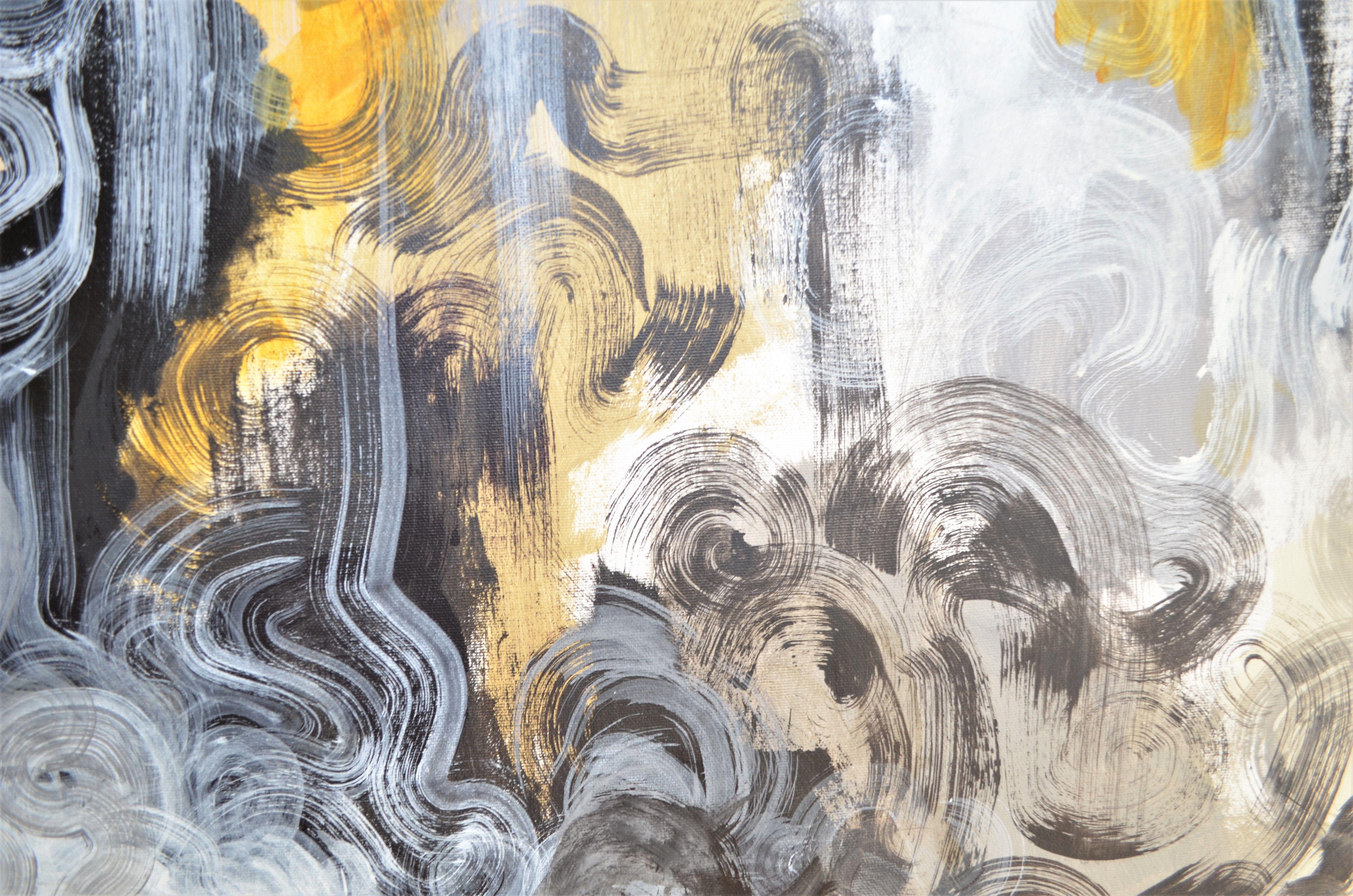 Curvas, Pintura, Acrílico sobre lienzo - Painting Abstracto de Nadia NL