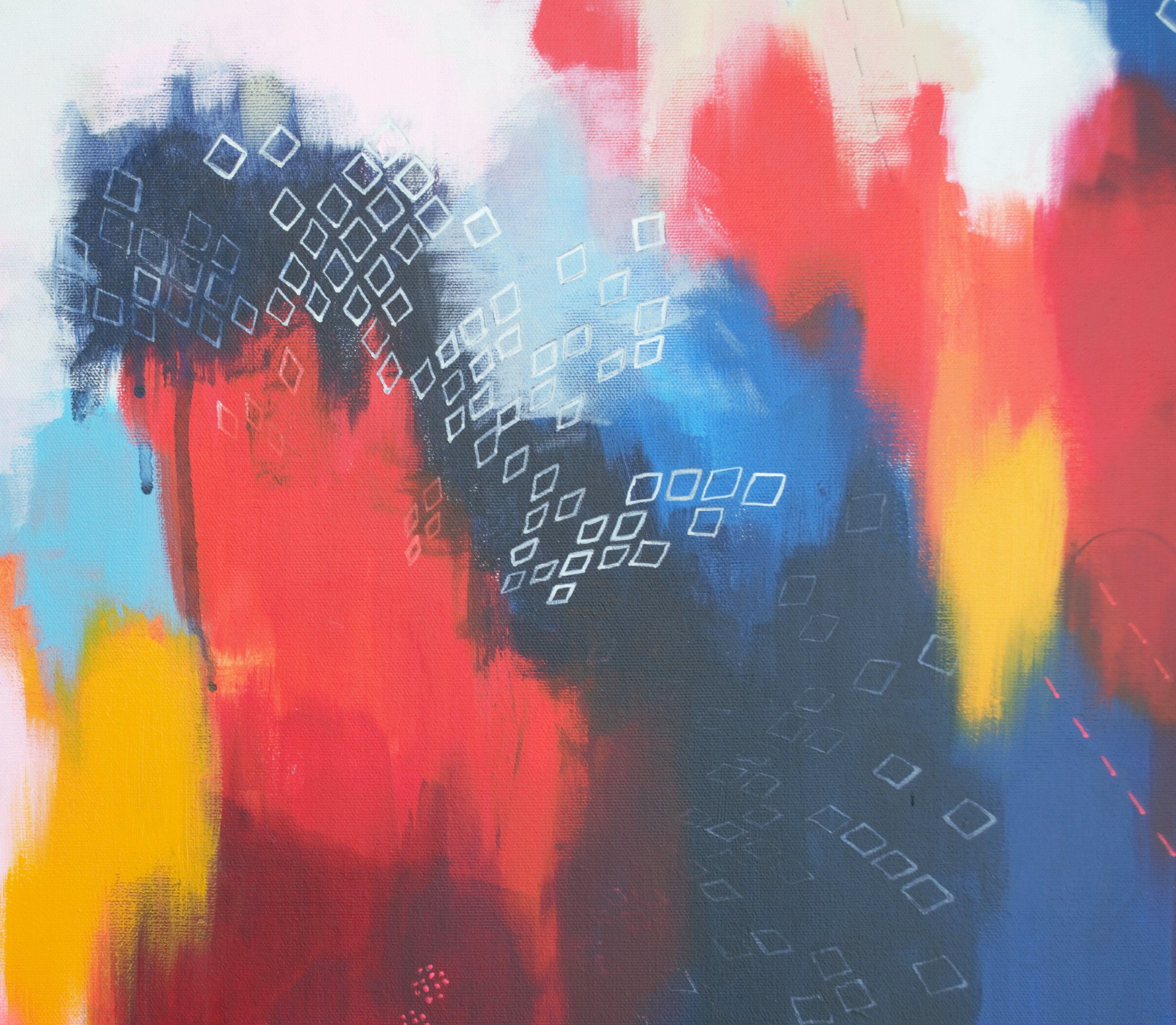 Kilim II, peinture, acrylique sur toile - Abstrait Painting par Nadia NL