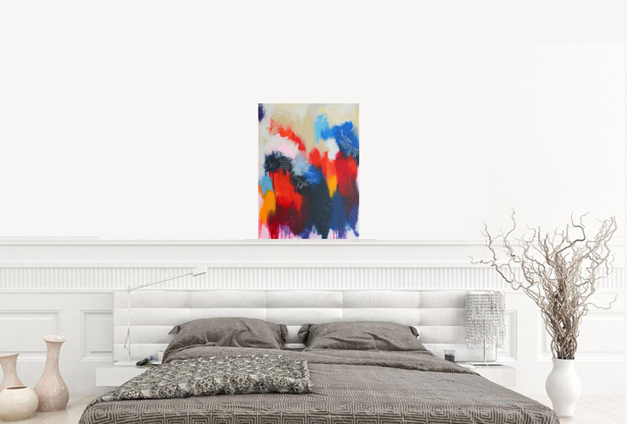 Titre : Kilim II  Peinture abstraite contemporaine originale  Médium : Acrylique  Support : Toile tendue, bords sans agrafes,  prêt à être accroché  Taille : 24?x 18?x 1.1/2 ? ( 61 cm x 45.72 cm x 3.81 cm )  La peinture est signée et datée par