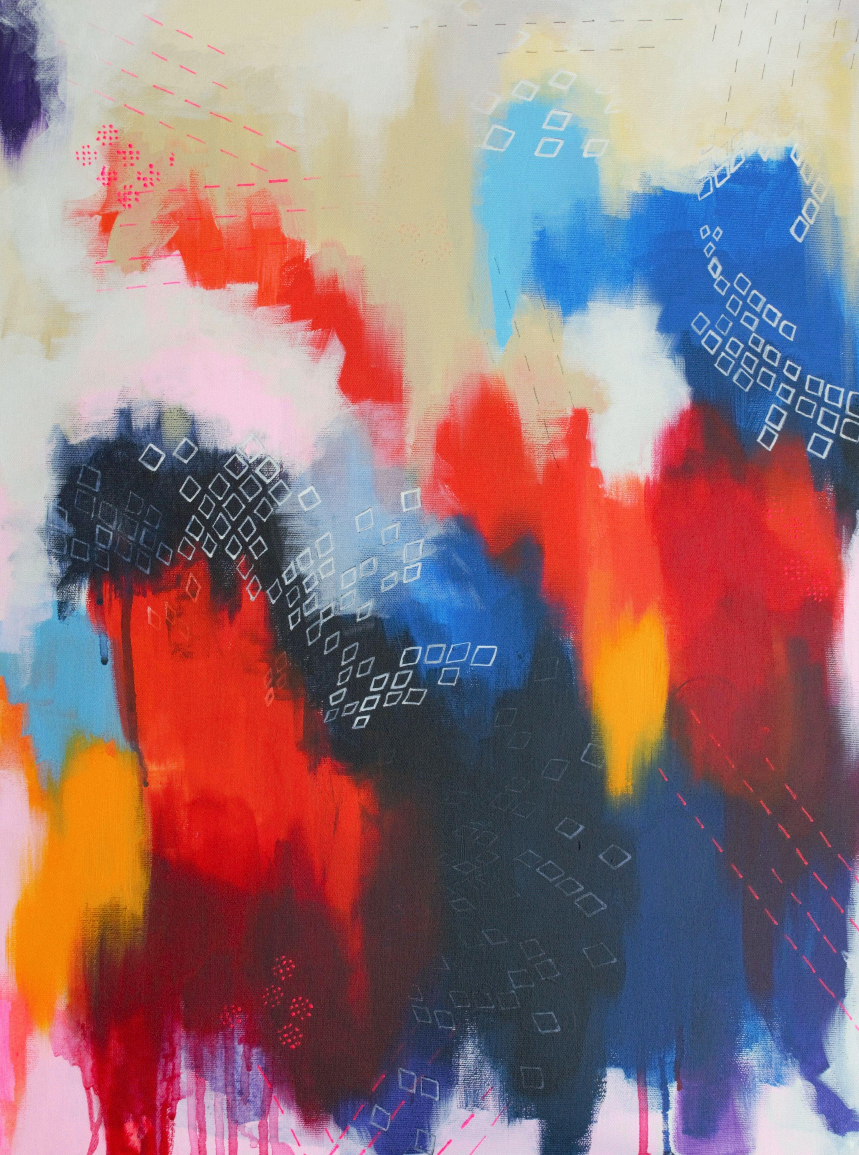 Abstract Painting Nadia NL - Kilim II, peinture, acrylique sur toile