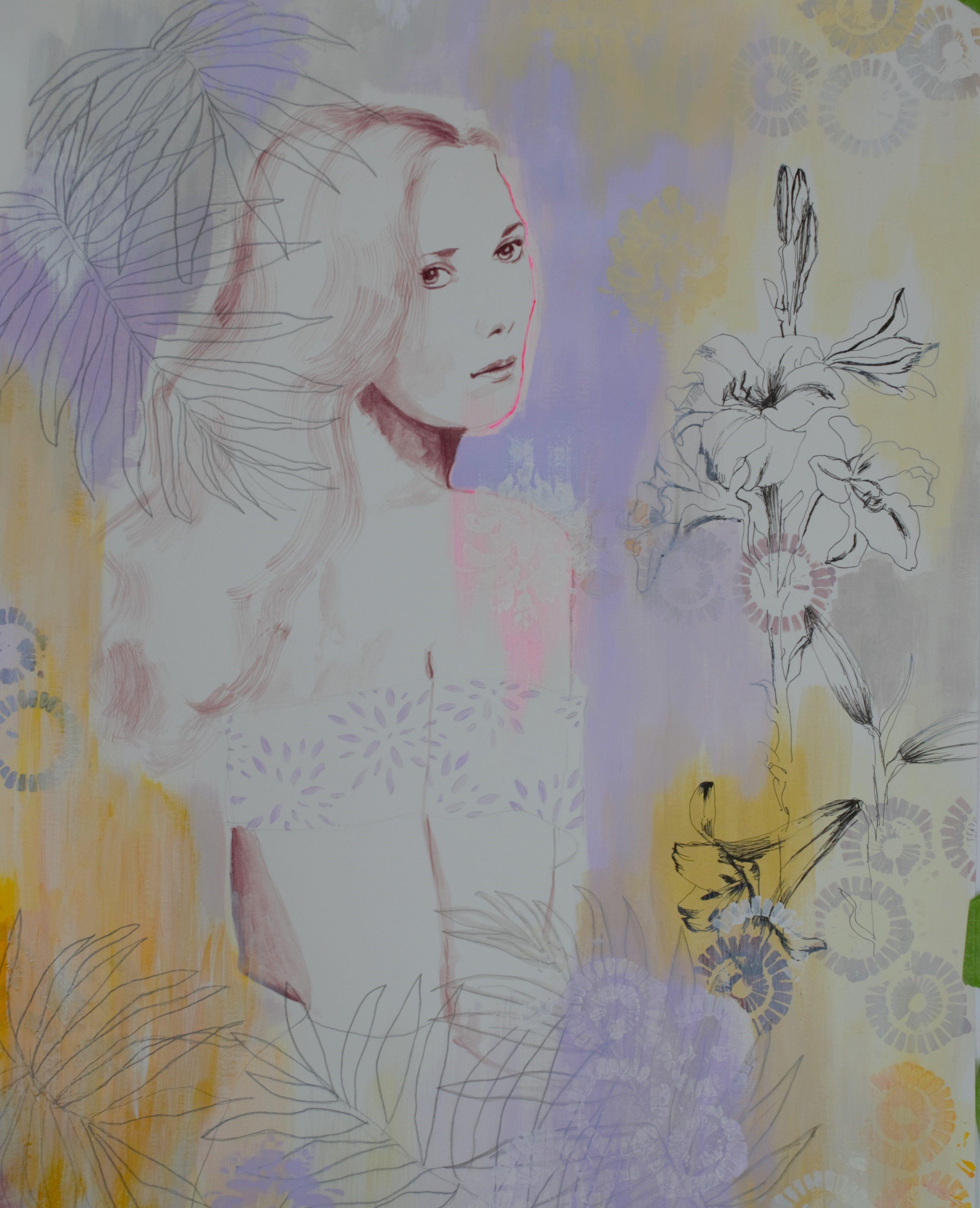 Lirio, Pintura, Acrílico sobre papel - Painting de Nadia NL
